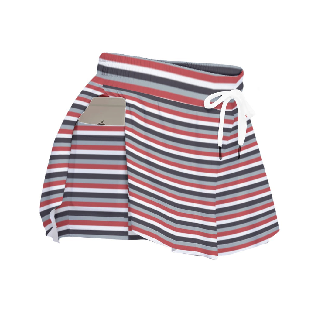 Striped Women's Sport Skorts With Pocket