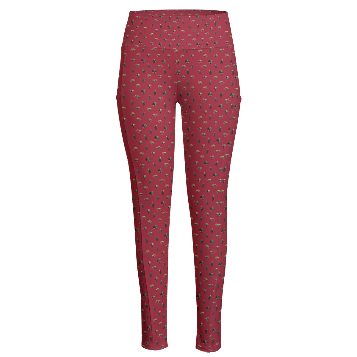 Elephants Women's High Waist Leggings With Side Pocket