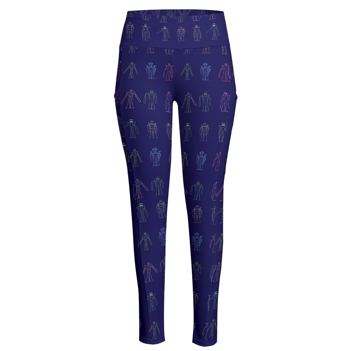 Sphere Ghost Robots Women's High Waist Leggings With Side Pocket